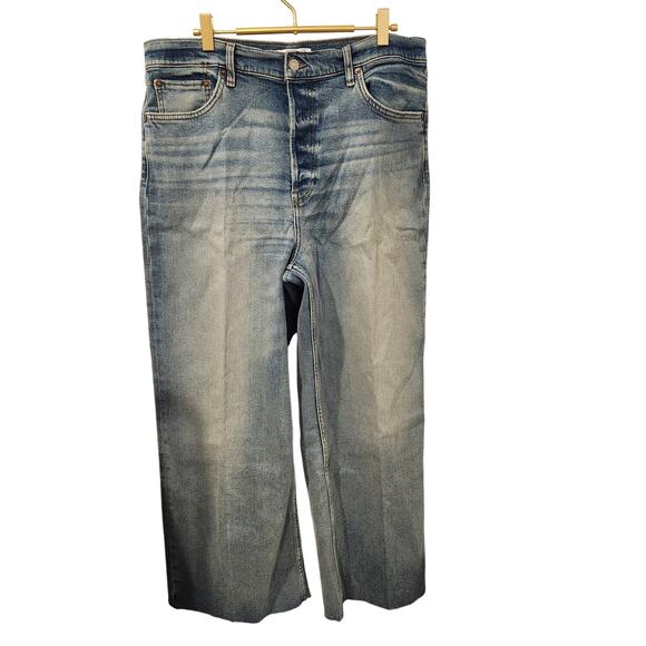 Redone comfort stretch high rise wide leg jeans size 32 - Picture 4 of 6
